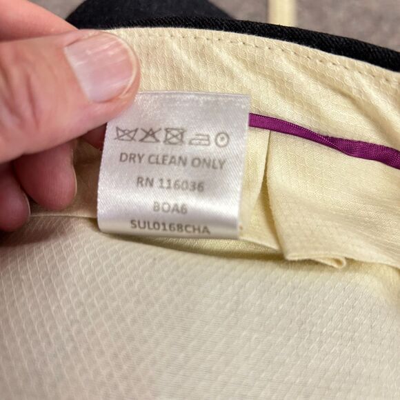 Charles Tyrwhitt Gray Wool Flat Front Slim Fit Dress Pants Size 34 X 34 - Picture 11 of 15